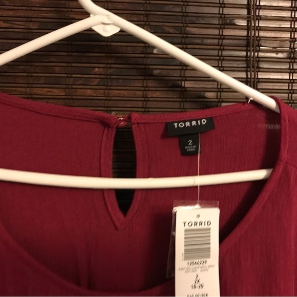 NWT Torrid Red Gauze Tunic Top - Picture 3 of 9